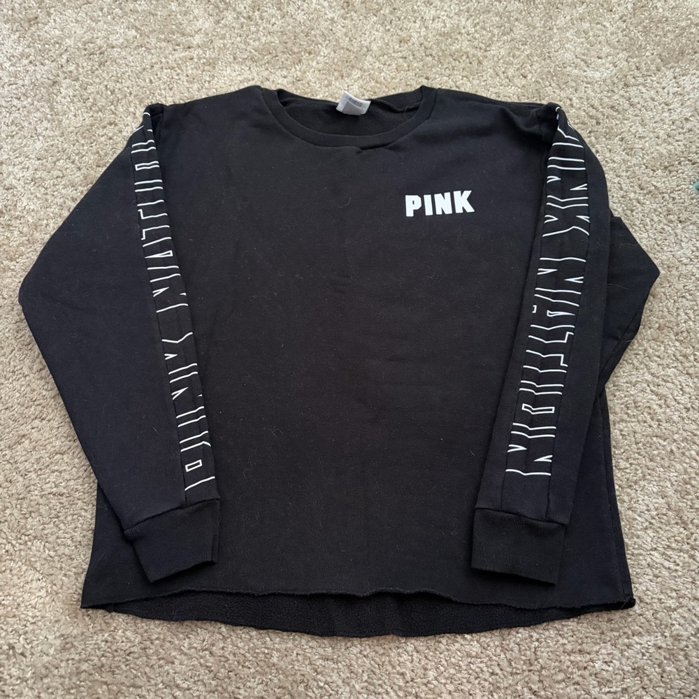 PINK Victoria's Secret Black Crewneck Sweatshirt